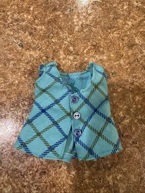 Vintage 1969 Shillman Maddie Mod Blue Plaid Doll Dress Barbie Size